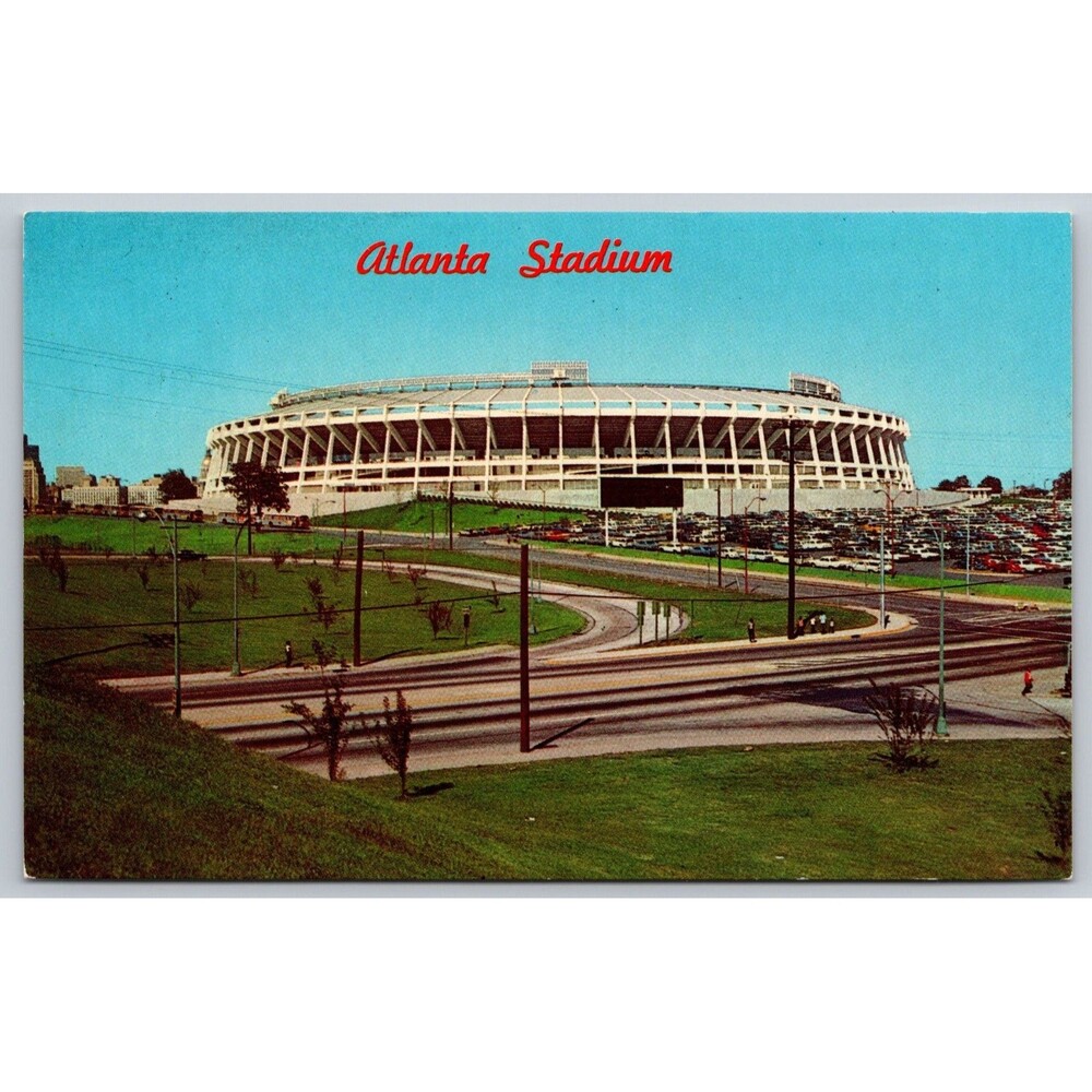 Postcard Georgia Atlanta Stadium Home of Braves and Falcons c1970s GA Vintage